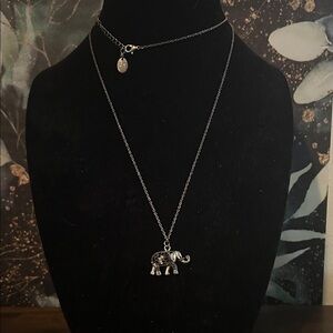 Silver Elephant Pendant Necklace